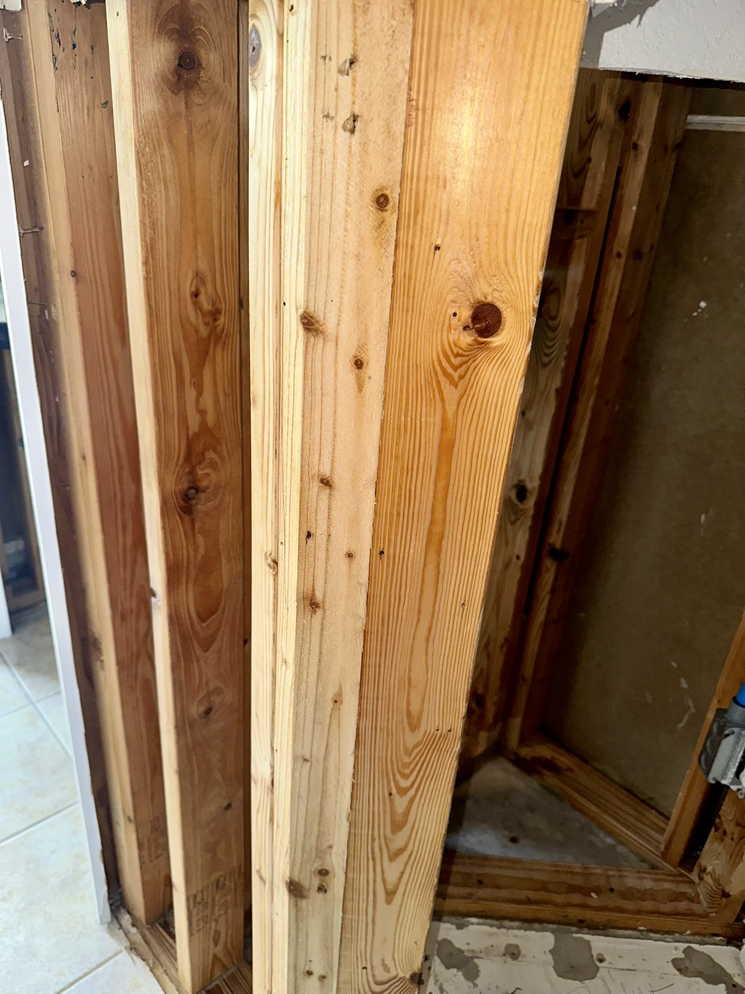 Clean wood structural framing after mold remediation by PUDDLES Restoration